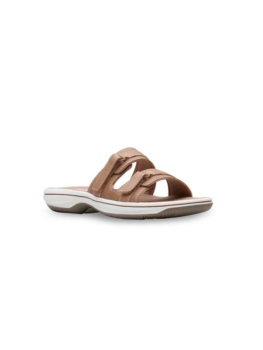 Clarks Women's Cloudsteppers Breeze Piper Comfort Slides Warm Beige Size 10